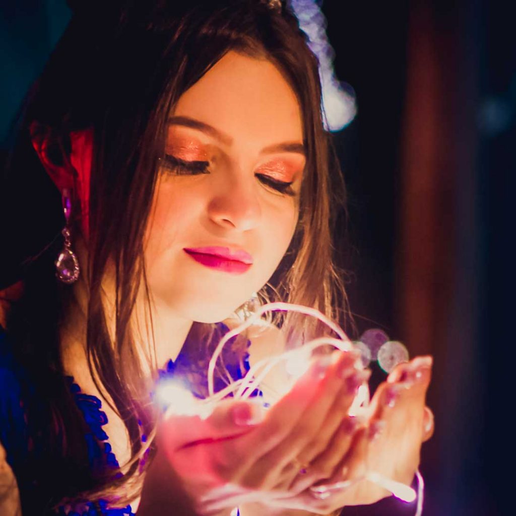 Debutante com led em fotos